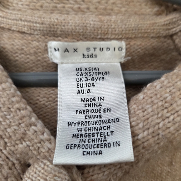 Max Studios Kids Tan Knit Cardigan and Skirt Set XS-4 Girls - Picture 5 of 5